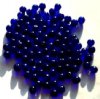 50 6mm Transparent Cobalt Round Glass Beads